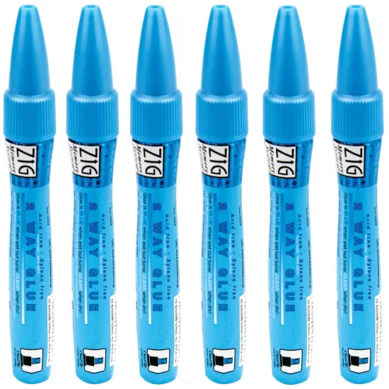 Multipack of 6 - EK/Zig 2-Way Glue Pen Carded-Chisel Tip {1}