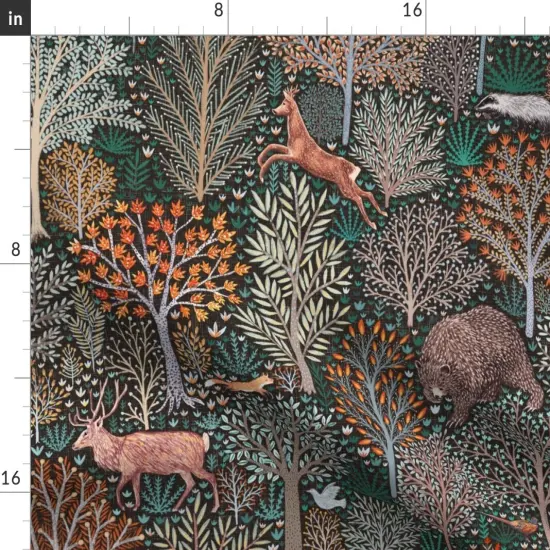 Various Fabrics by the Yard or Fat Quarter Woodland Rustic Autumn Thanksgiving Animals Leaves Pine Custom Printed Fabric by Spoonflower {2}