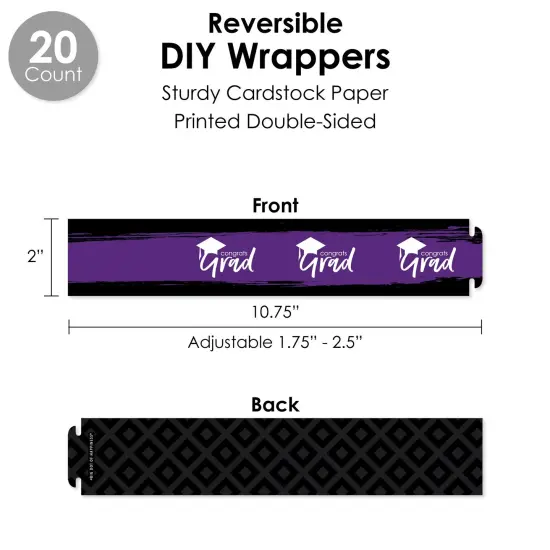 Big Dot of Happiness Purple Grad - Best is Yet to Come - Purple Graduation Party Favors and Cupcake Kit - Fabulous Favor Party Pack - 100 Pieces {4}