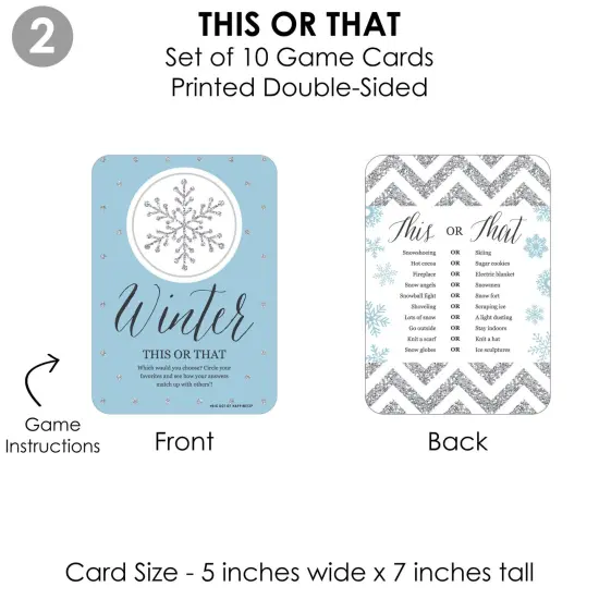 Big Dot of Happiness Winter Wonderland - 4 Snowflake Holiday Party and Winter Wedding Games - 10 Cards Each - Gamerific Bundle {7}