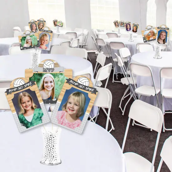 Big Dot of Happiness Bump, Set, Spike - Volleyball - Baby Shower or Birthday Party Picture Centerpiece Sticks - Photo Table Toppers - 15 Pieces {4}