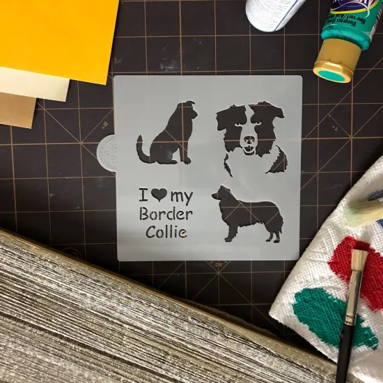 I Love My Border Collie Cookie & Craft Stencil | CM122 by Designer Stencils | Cookie Decorating Tools | Baking Stencils for Royal Icing, Airbrush, Dusting Powder | Craft Stencils for Canvas, Paper, Wood | Reusable Food Grade Stencil {2}