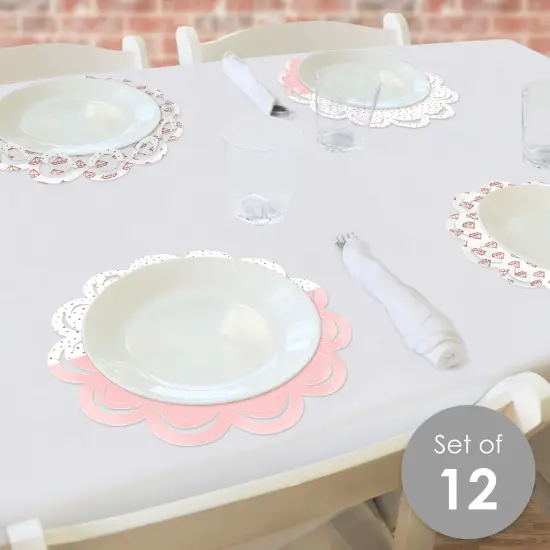 Big Dot of Happiness Bride Squad - Rose Gold Bridal Shower or Bachelorette Party Round Table Decorations - Paper Chargers - Place Setting For 12 {3}