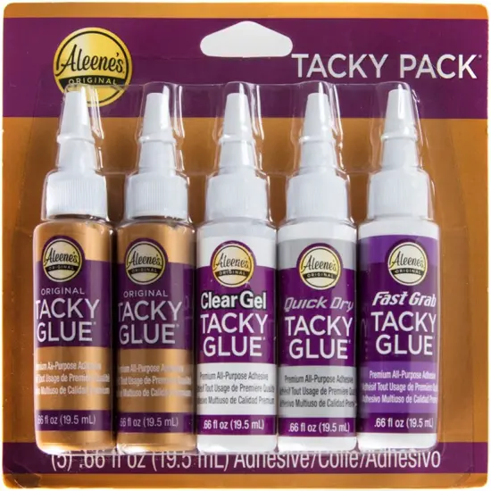 Aleene's Try Me Size Tacky Pack .66oz 5/Pkg-Clear Gel, Quick Dry, Fast Grab, 2 Orig {1}