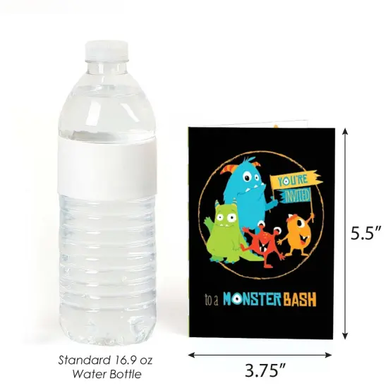 Big Dot of Happiness Monster Bash - Fill In Little Monster Birthday Party or Baby Shower Invitations (8 count) {4}