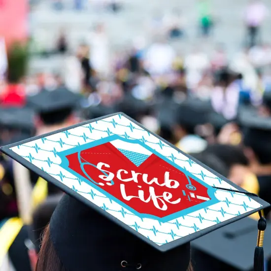Big Dot of Happiness Nurse Graduation - Medical Nursing Graduation Cap Decorations Kit - Grad Cap Cover {4}