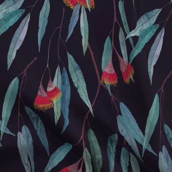 Various Fabrics by the Yard or Fat Quarter Eucalyptus Leaves Flowers Flower Japanese Botanical Tropical Plants Watercolor Print Modern Home Decor Custom Printed Fabric by Spoonflower {5}