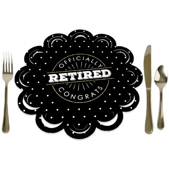 Big Dot of Happiness Happy Retirement - Retirement Party Round Table Decorations - Paper Chargers - Place Setting For 12 {1}