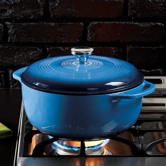 Lodge Enameled 6qt Dutch Oven - Blue {3}