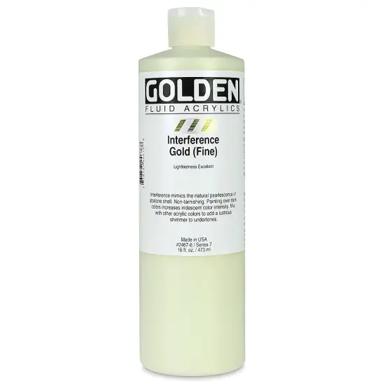 Golden Fluid Acrylics - Interference Gold (Fine), 16 oz bottle {2}