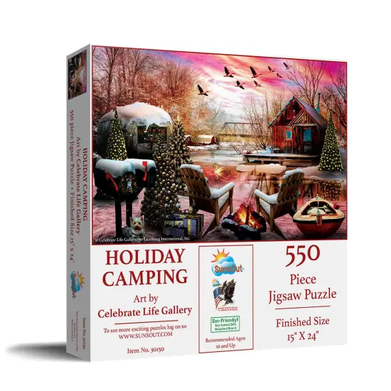 Sunsout Holiday Camping 550 pc Christmas Jigsaw Puzzle 30150 {3}