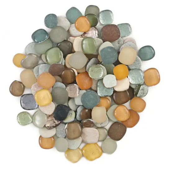 Mosaic Mercantile Glass Pebble Tiles - Metallics Mix, 1.5 lb {1}