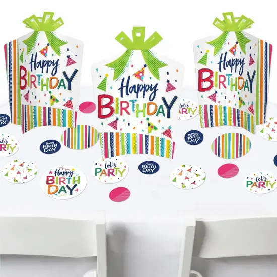 Big Dot of Happiness Cheerful Happy Birthday - Colorful Birthday Party Decor and Confetti - Terrific Table Centerpiece Kit - Set of 30 {1}