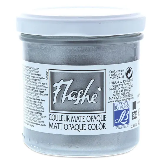 Lefranc & Bourgeois Flashe Vinyl Paint - Iridescent Nickel, 125 ml jar {1}