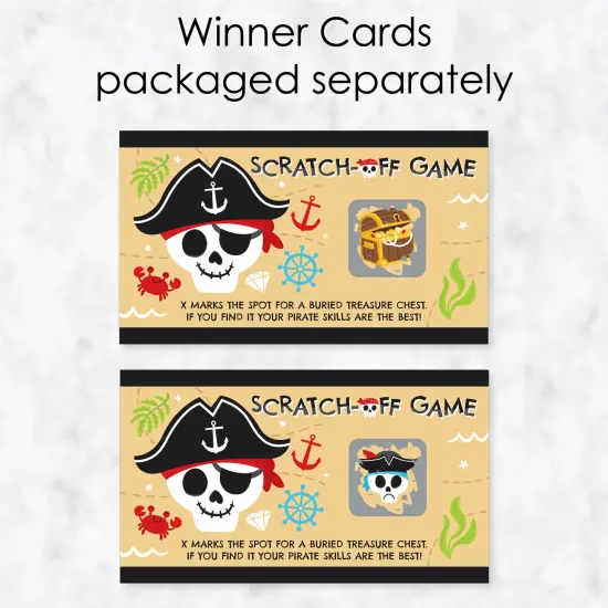 Big Dot of Happiness Pirate Ship Adventures - Skull Birthday Party Game Scratch Off Cards - 22 Count {4}