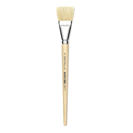 Utrecht Rhenish Pure Hog Bristle Brush - Bright, Size 18, Long Handle {1}