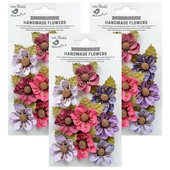 Pack of 3 - Little Birdie Wendy Paper Flowers 9/Pkg-Birds And Berries {1}