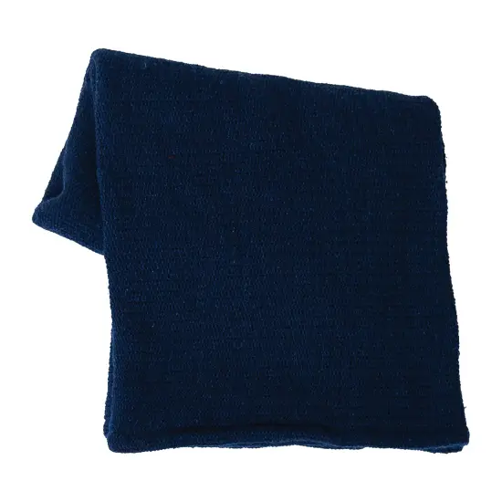 Crochet 50" x 60" Fringe Throw Blanket Navy {1}