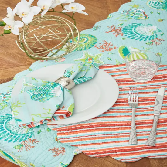 Laguna Breeze Cotton Quilted Reversible Table Runner 14" x 51" {4}