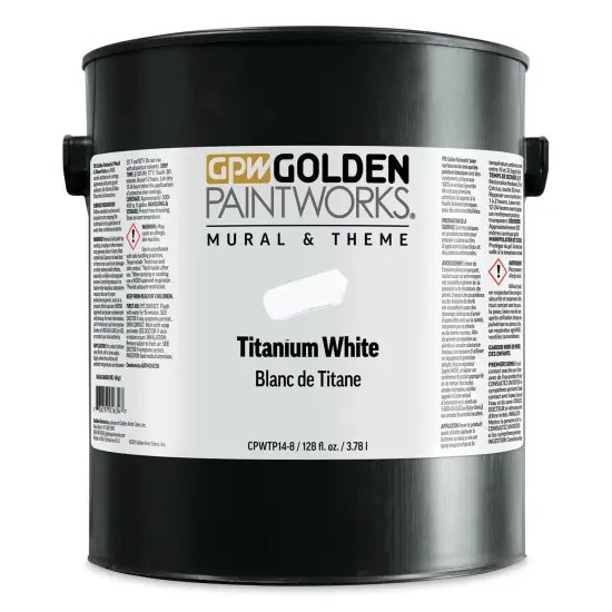 Golden Paintworks Mural and Theme Acrylic Paint - Titanium White, 128 oz, Bucket {1}
