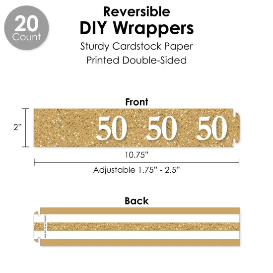 Big Dot of Happiness We Still Do - 50th Wedding Anniversary - Anniversary Party Favors and Cupcake Kit - Fabulous Favor Party Pack - 100 Pieces {4}