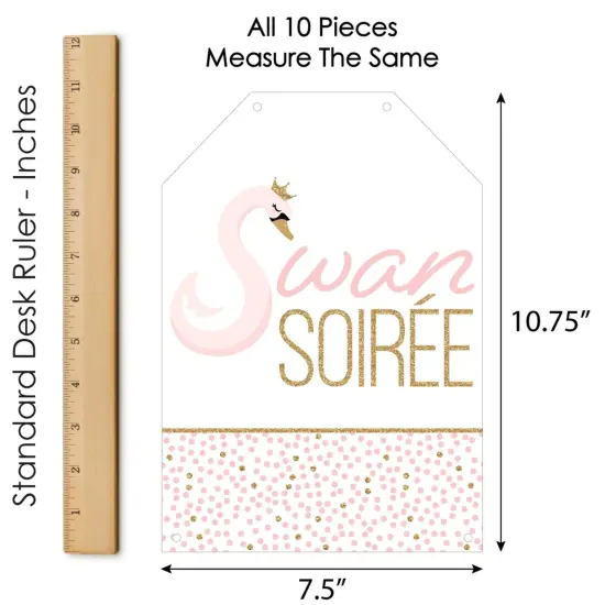 Big Dot of Happiness Swan Soiree - Hanging Vertical Paper Door Banners - White Swan Baby Shower or Birthday Party Wall Decor Kit - Indoor Door Decor {7}