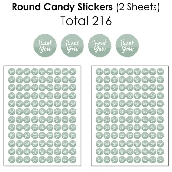 Big Dot of Happiness Sage Green Elegantly Simple- Guest Party Favors Candy Favor Sticker Kit - 304 Pieces {6}