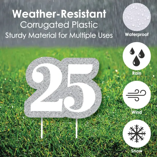 Big Dot of Happiness We Still Do - 25th Wedding Anniversary - Yard Sign & Outdoor Lawn Decorations - Anniversary Party Yard Signs - Set of 8 {4}