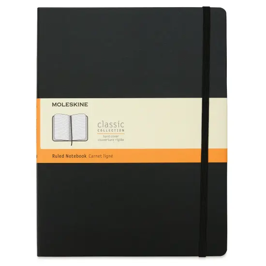 Moleskine Classic Hardcover Notebook - Black, Ruled, 9-3/4" x 7-1/2" {1}