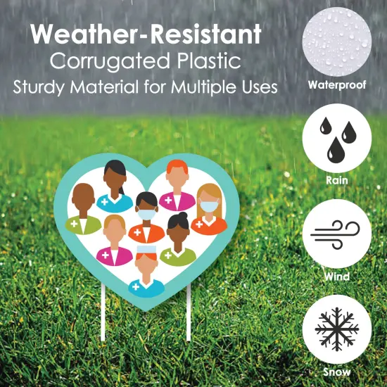 Big Dot of Happiness Thank You Healthcare Workers - Yard Sign and Outdoor Lawn Decorations - Doctor and Nurse Appreciation Yard Signs - Set of 8 {4}