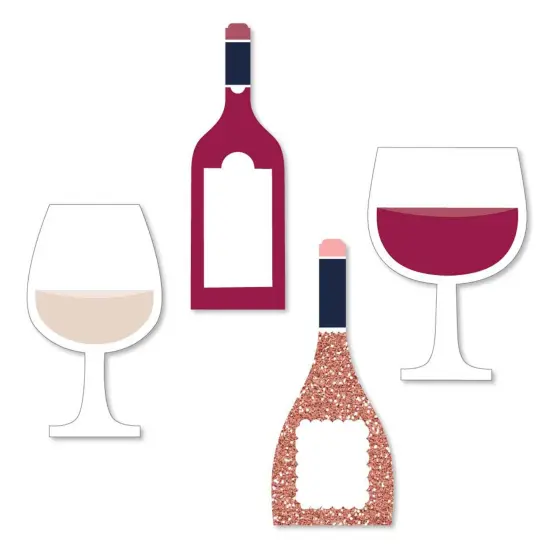 Big Dot of Happiness But First, Wine - DIY Shaped Wine Tasting Party Cut-Outs - 24 Count {1}