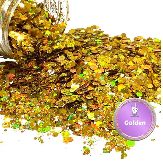 Golden Holographic Pixie for Poxy Chunky Glitter Mix {1}