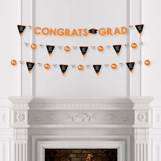 Big Dot of Happiness Orange Grad - Best is Yet to Come -Grad Party Letter Banner Decor - 36 Banner Cutouts and Congrats Grad Banner Letters {4}
