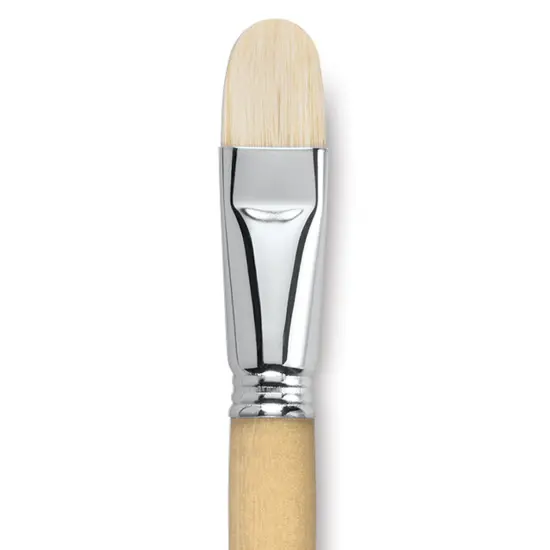 Escoda Clasico Chungking White Bristle Brush - Short Filbert, Long Handle, Size 22 {1}