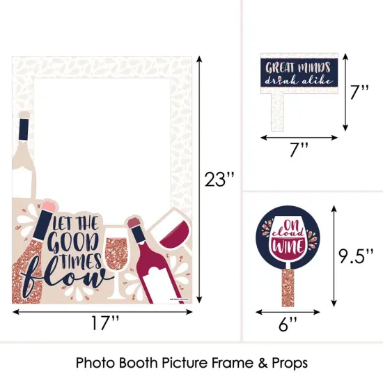 Big Dot of Happiness But First, Wine - Wine Tasting Party Selfie Photo Booth Picture Frame and Props - Printed on Sturdy Material {6}