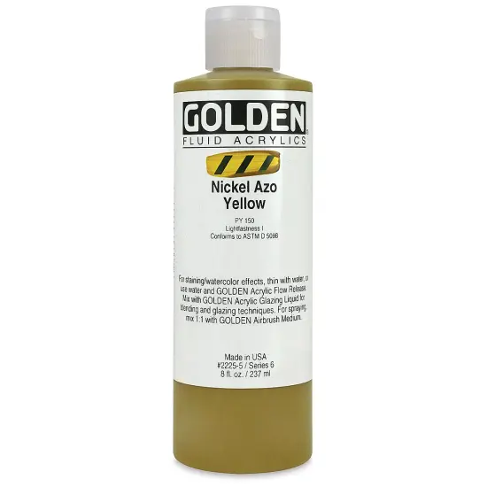 Golden Fluid Acrylics - Nickel Azo Yellow, 8 oz bottle {2}