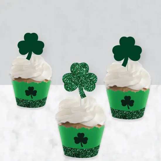 Big Dot of Happiness St. Patrick's Day - Cupcake Decoration - Saint Paddy's Day Party Cupcake Wrappers and Treat Picks Kit - Set of 24 {4}