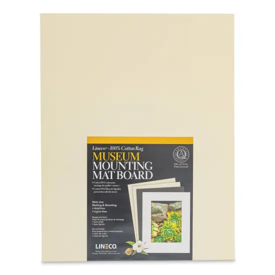 Lineco Cotton Rag Museum Mounting Boards - Pkg of 25, Cream, 11" x 14" {1}
