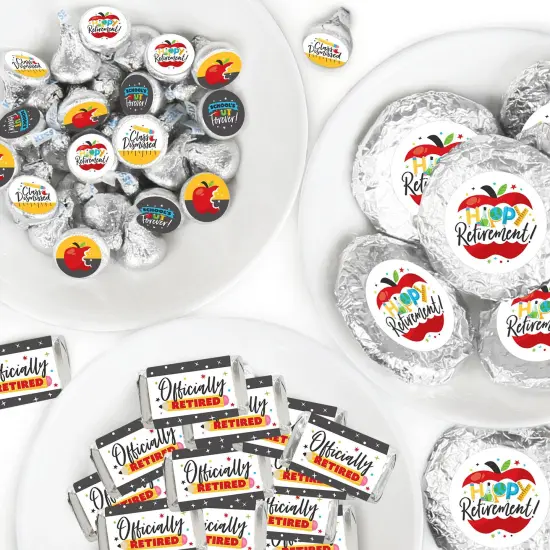 Big Dot of Happiness Teacher Retirement - Happy Retirement Party Candy Favor Sticker Kit - 304 Pieces {1}
