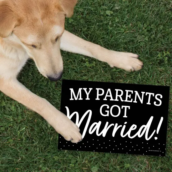 Big Dot of Happiness Mr. and Mrs. - Photo Prop Signs - Black and White Wedding or Bridal Shower Announcements - 10 Pieces {7}