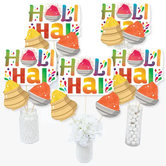 Big Dot of Happiness Holi Hai - Festival of Colors Party Centerpiece Sticks - Table Toppers - Set of 15 {3}
