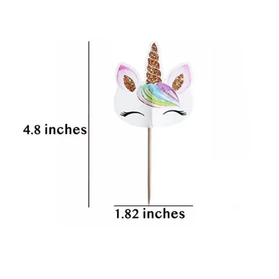 Unicorn Birthday Theme Party Cupcake Picks Topper {3}