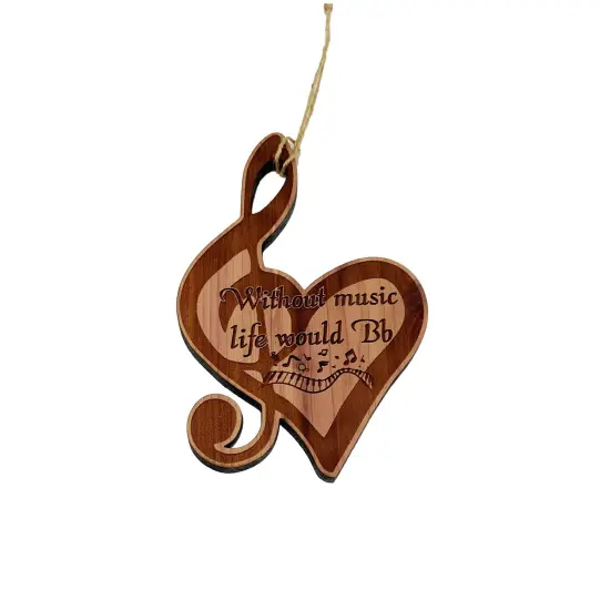 Without Music life would be flat CEDAR Ornament {3}