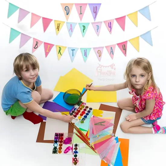 Pastel Pennant Banner Flags {5}