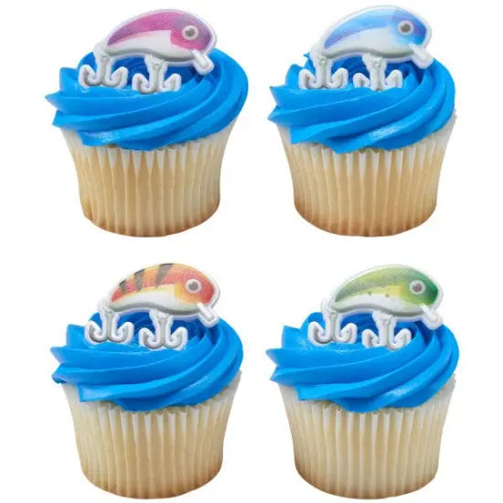 Fishing Lure Assortment Cupcake Rings, 12ct {4}
