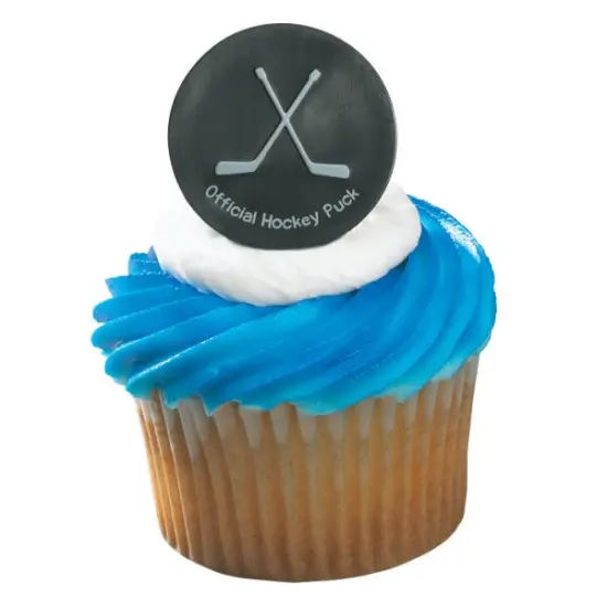 Hockey Puck Cupcake Rings, 12ct {1}