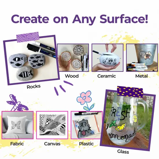 PINTAR Premium Acrylic Paint Pens - Set of 12 Black (4) 0.7mm, (4) 1.0mm, (4) 5.0mm Tips - Smooth-Flowing Japanese Ink - Crafting, Coloring, Drawing, Lettering, Writing Supplies {2}