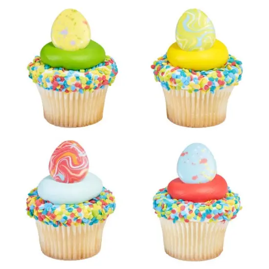 Painted Eggs Cupcake Rings, 12ct {1}