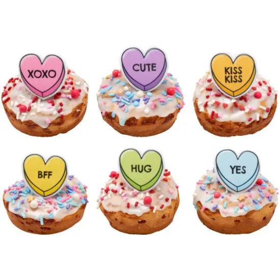 Candy Hearts Cupcake Rings, 12ct {4}