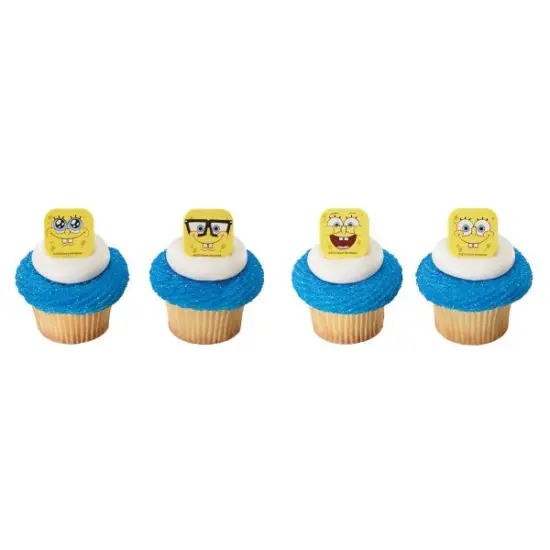 SpongeBob SquarePants Mood Faces Cupcake Rings, 12ct {1}